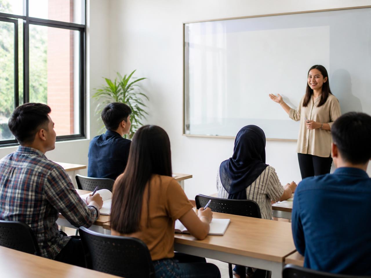 Indonesian students in a German language preparation class
